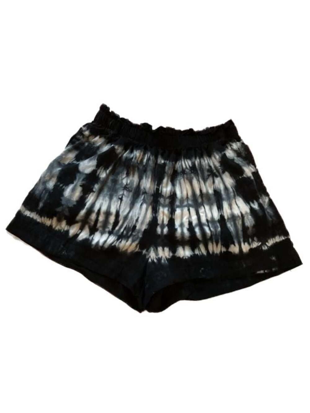 Velvet Heart Black and White 2000s Tie-Dye Y2K Paperbag High Waist Shorts